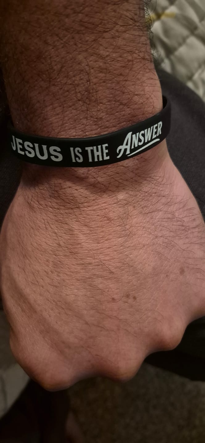 Customer photo review of Jesus Is The Answer Decal