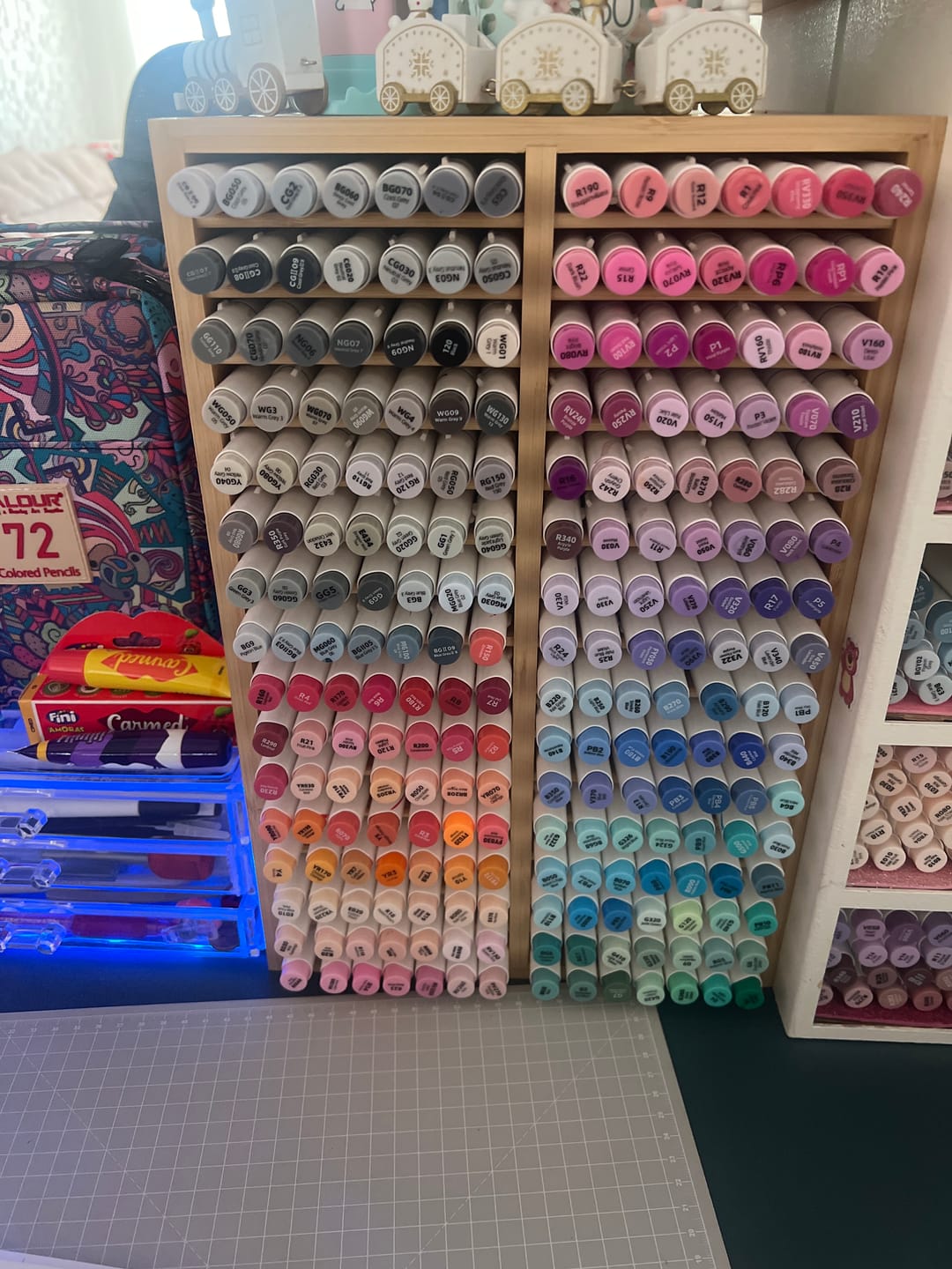 Customer photo review of Ohuhu Bamboo Marker Organizer (Brazil Domestic Shipping)