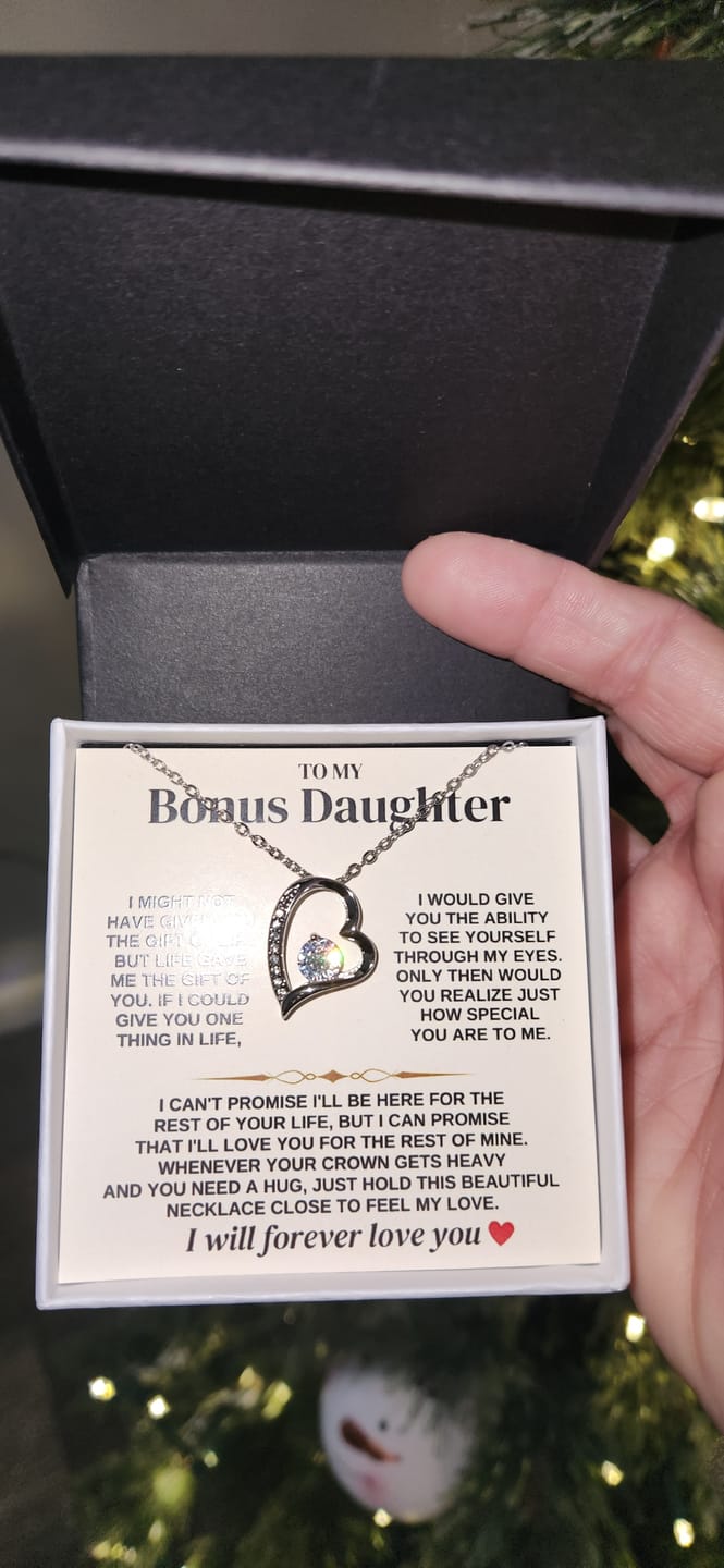Customer photo review of To My Bonus Daughter - Necklace Gift Set - SS312