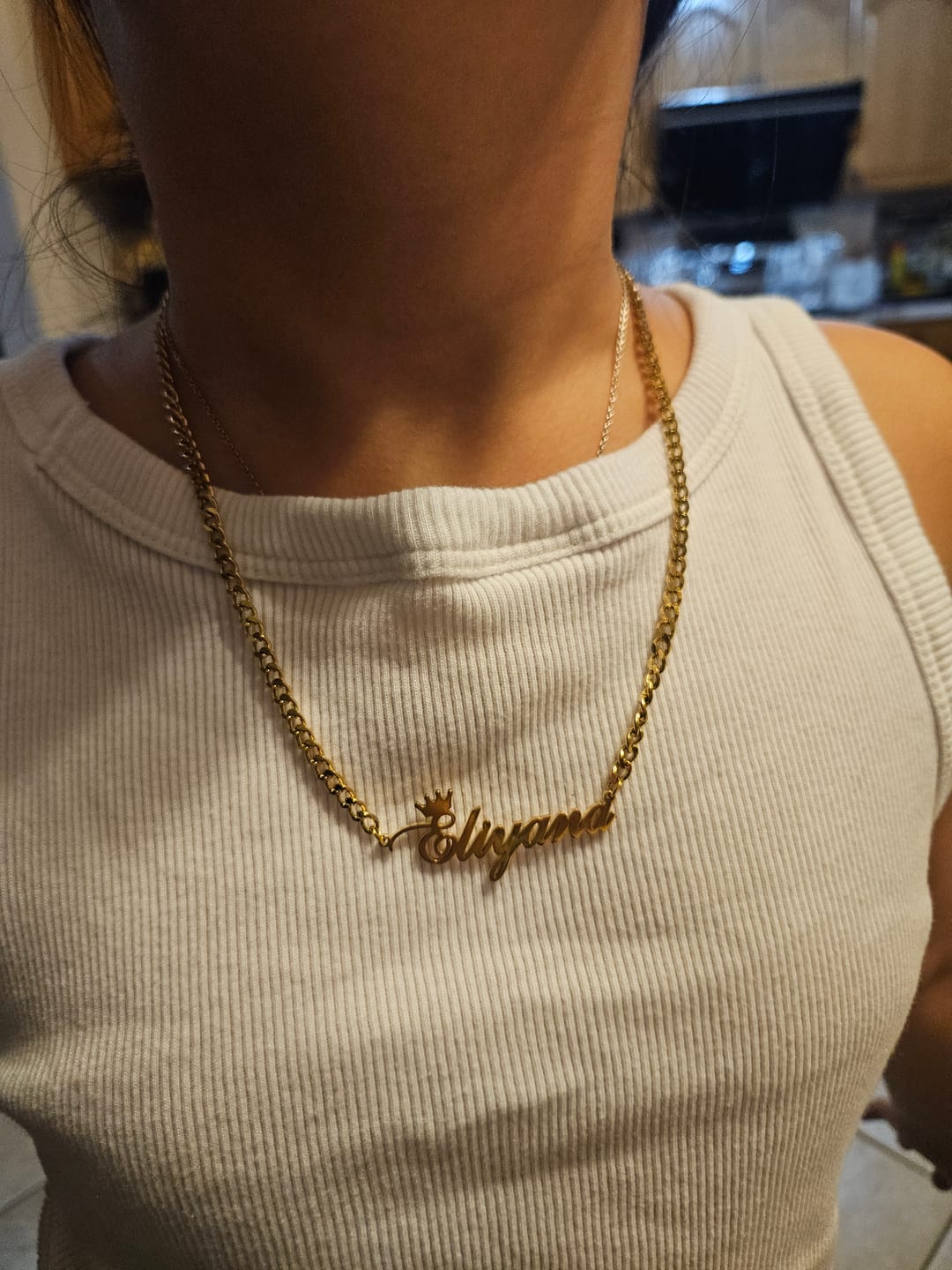 Customer photo review of Crown Name Necklace