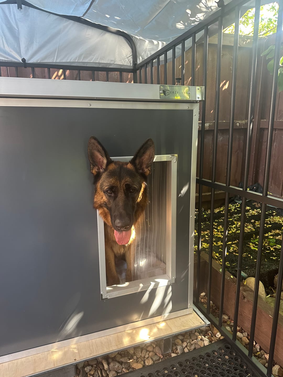 Customer photo review of CozyCube Coldroom Panel Insulated Dog House