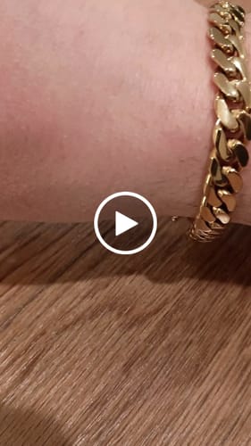 Customer video review of 10-22mm Solid 18k Gold Plated Miami Cuban Link Chain