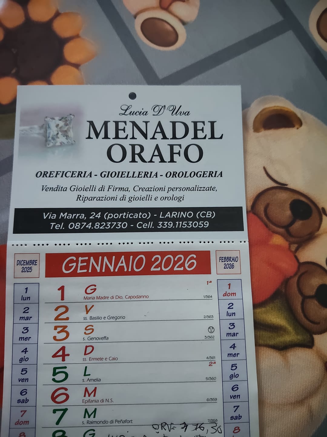 Customer photo review of Calendario Slim