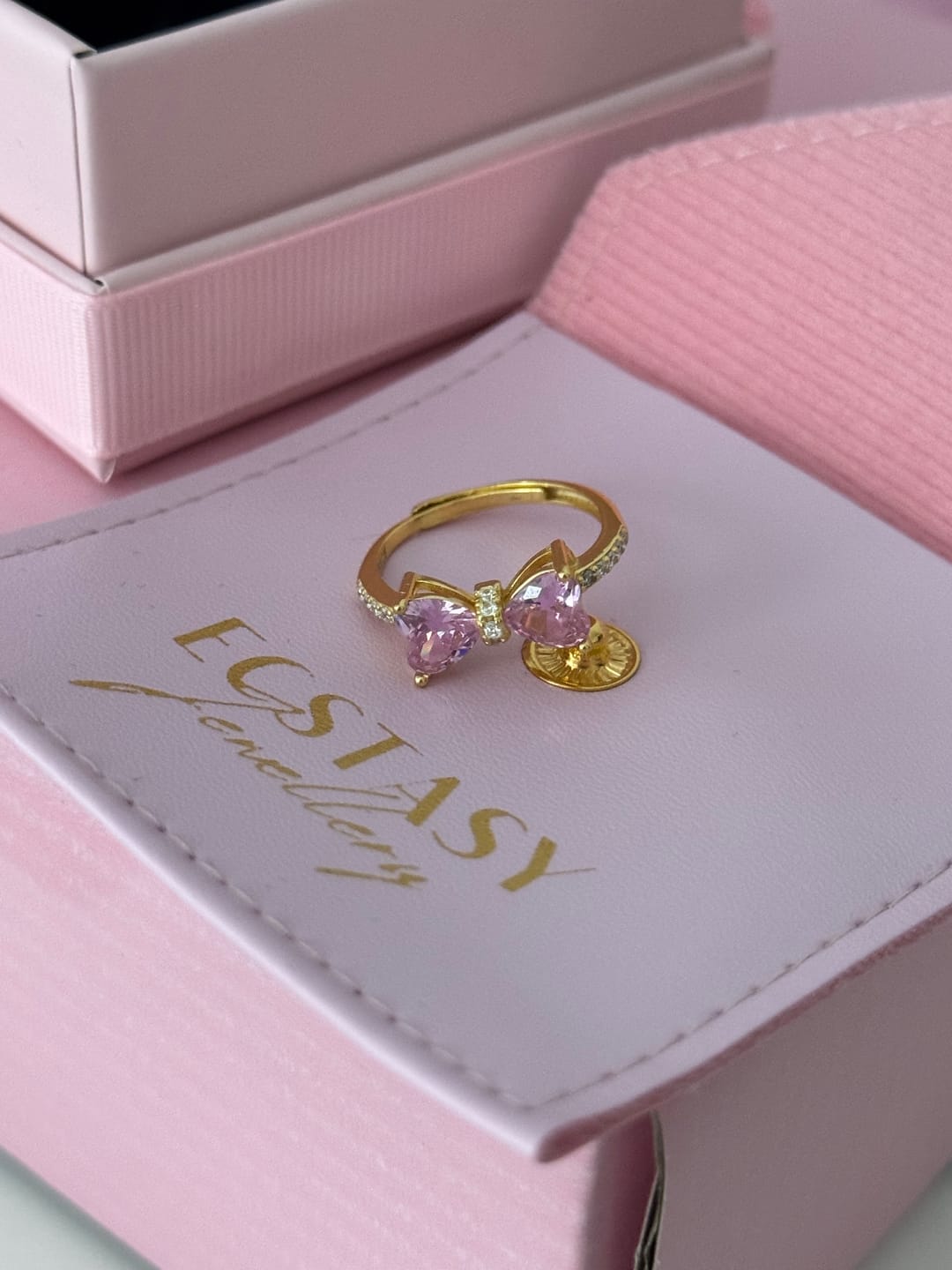Customer photo review of PINK BOW Ring