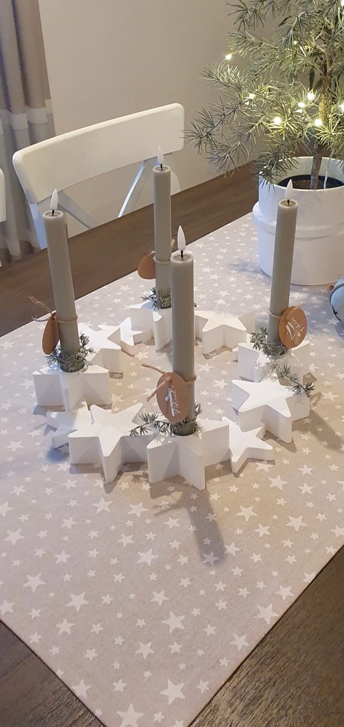 Customer photo review of LED Kronelys 2 stk, Ø 2 x 24 cm Sand