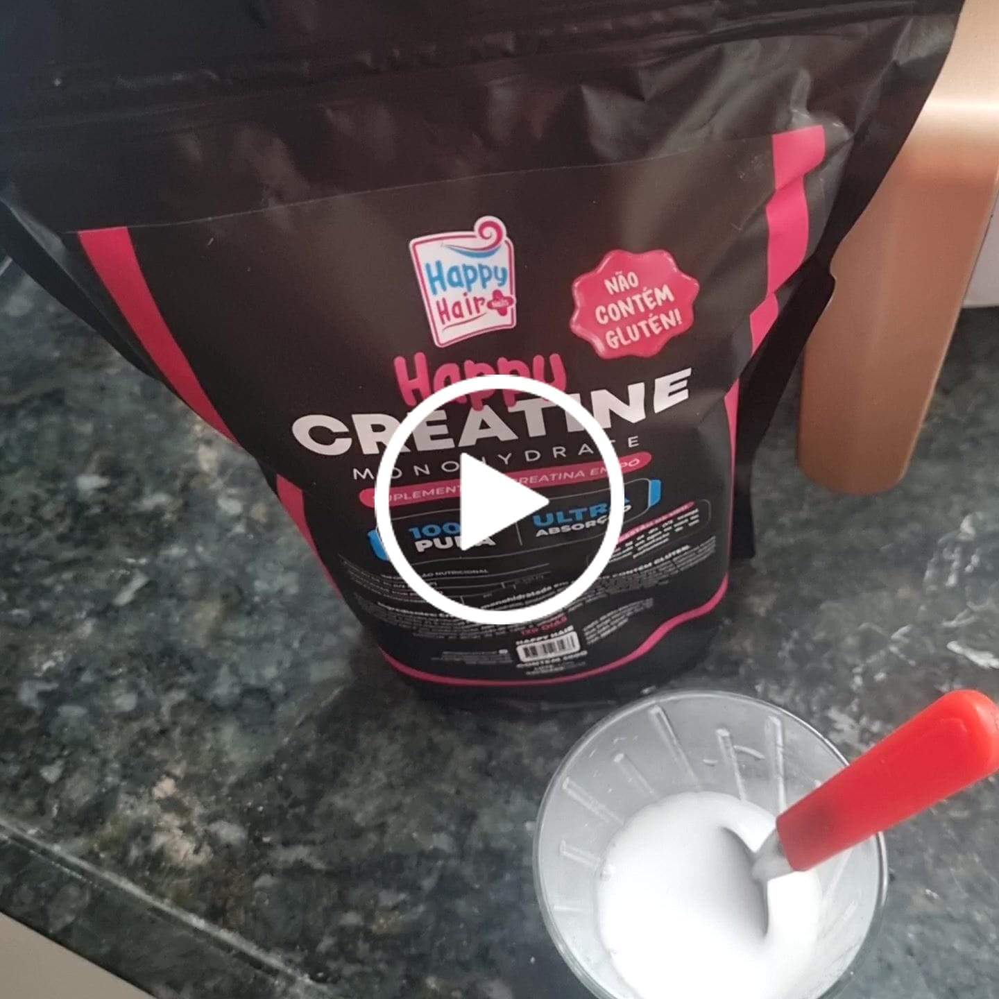 Customer video review of Creatina Monohidratada 100% Pura 300g - Happy Creatine