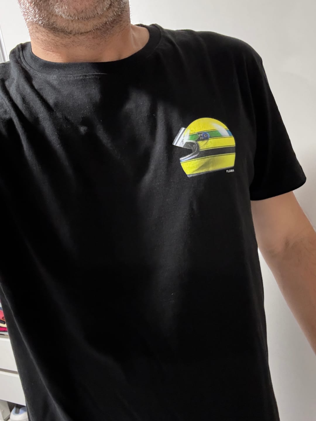 Customer photo review of Camiseta CAPACETE LENDA - PRETA - (ALGODÃO PERUANO) - COLAB FLAMA
