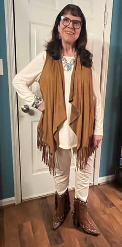 Customer photo review of ANORAK-BROWN BLOCK BOOTIE