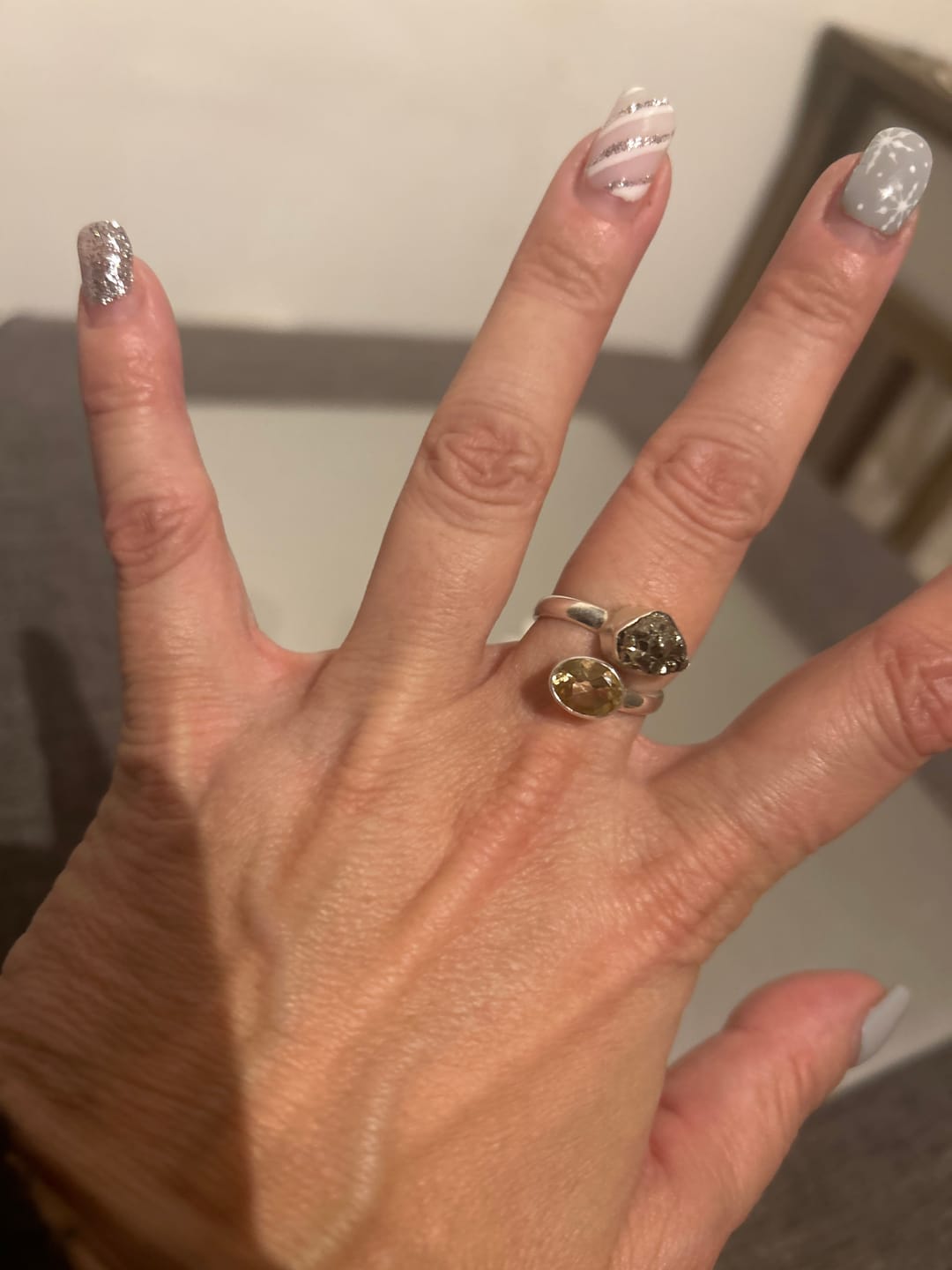 Customer photo review of Citrine + Pyrite oval ring