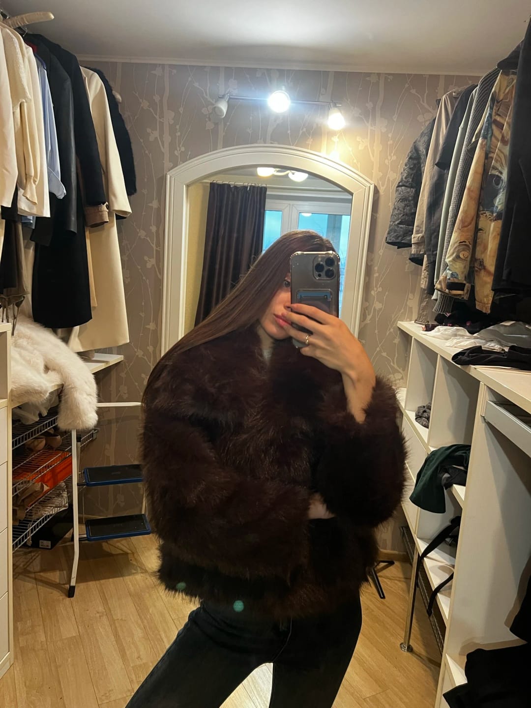 Customer photo review of Lena Oversized Faux Fur Coat