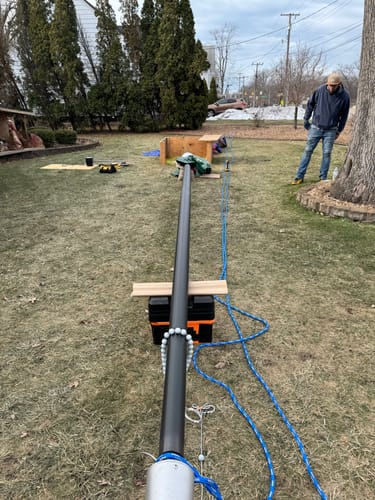 Customer photo review of 25 ft. Commercial Flagpole with Internal Cable Halyard, Rated At 104 mph