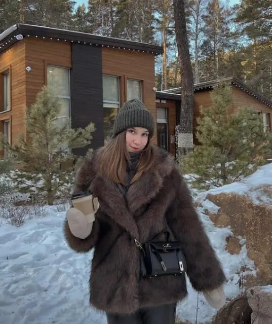Customer photo review of Lena Oversized Faux Fur Coat
