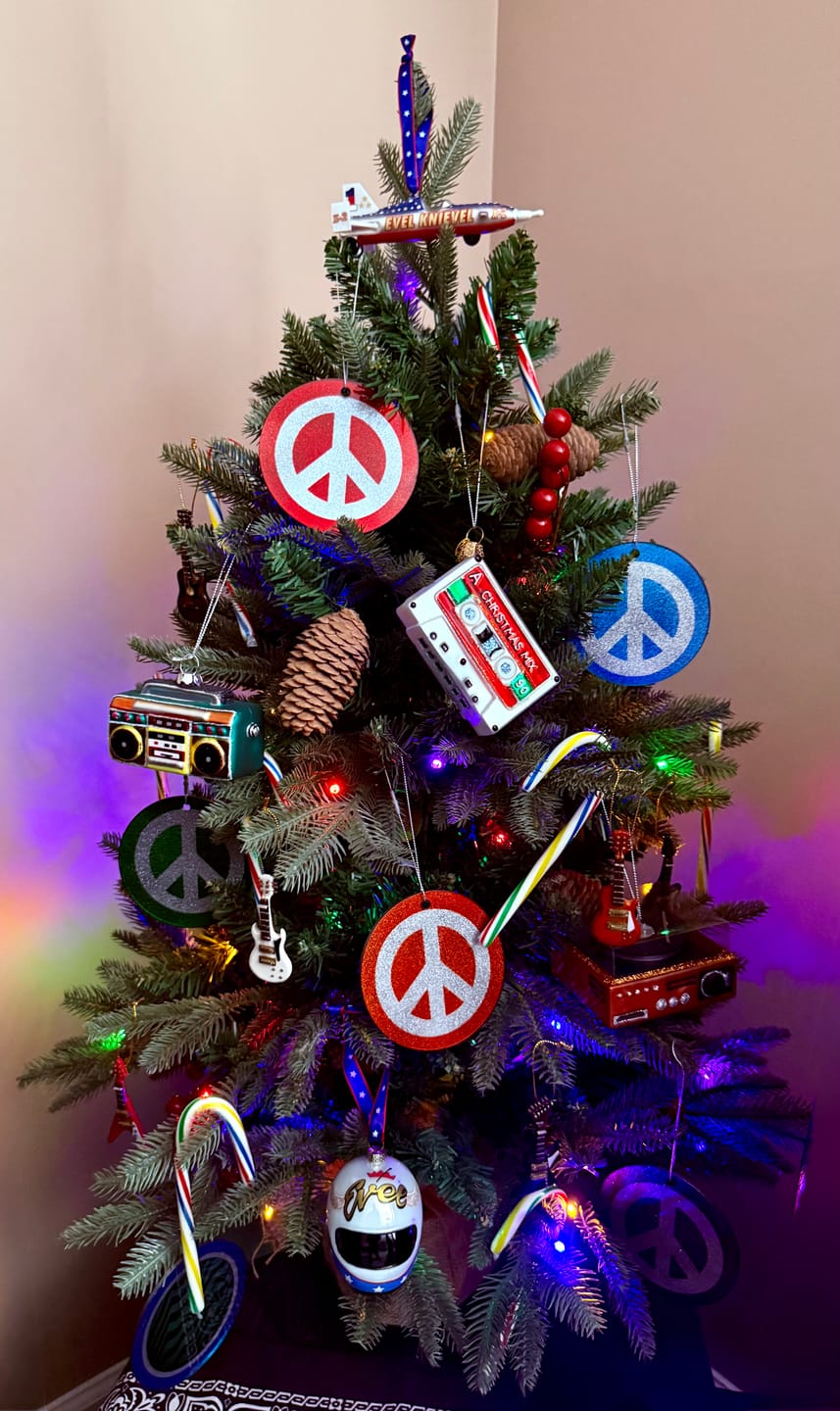 Customer photo review of Evel Knievel 2 Piece Glass Ornament Set