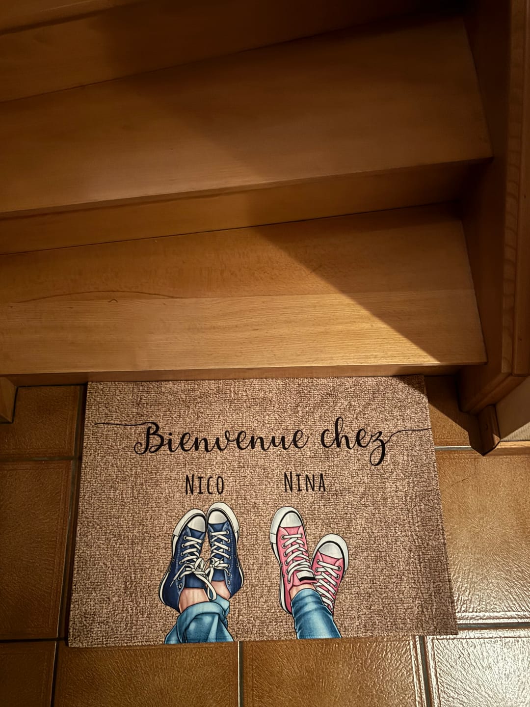 Customer photo review of Chaussures et pattes - Paillasson personnalisé