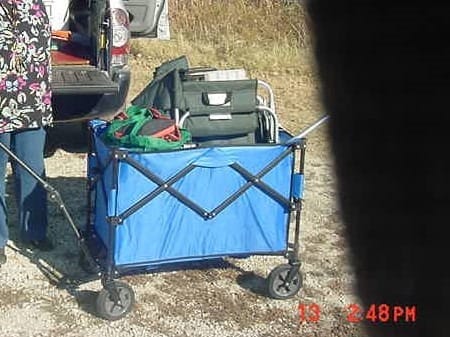 Customer photo review of SUNJOY Collapsible Folding Wagon Cart with 255L Oversized Capacity and Big Wheels