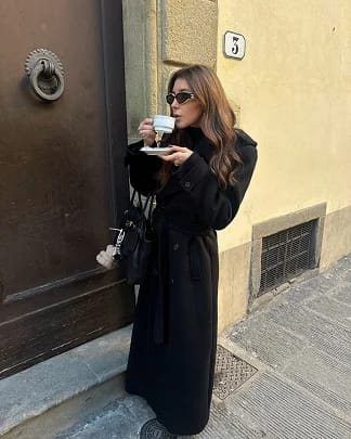 Customer photo review of Emma Lace Up Trench Coat