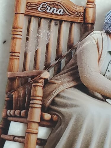 Customer photo review of Old Couple Sitting On Rocking Chairs Together Personalized Christmas Acrylic Ornament