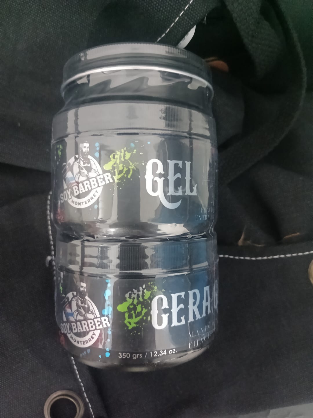Customer photo review of Soy Barber - 3 Pack cera gel, gel y pomada