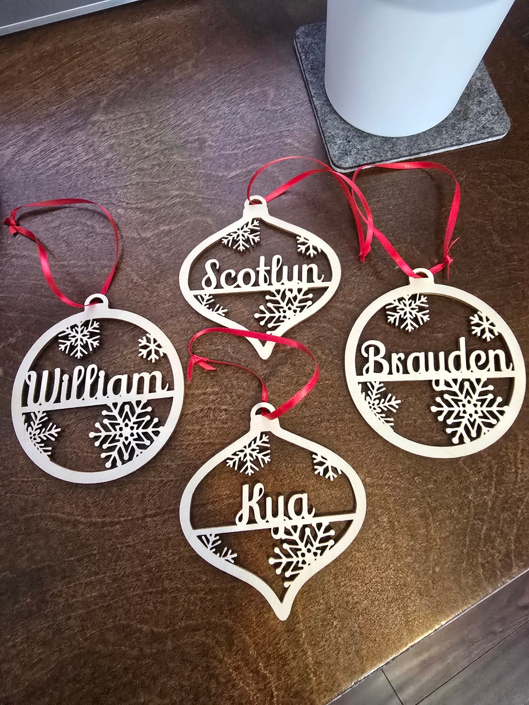 Customer photo review of Personalized Christmas Ornaments