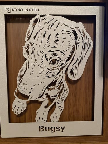 Customer photo review of Custom Pet Metal Portrait