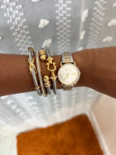Customer photo review of Summer Stainless Steel Bracelet Stack