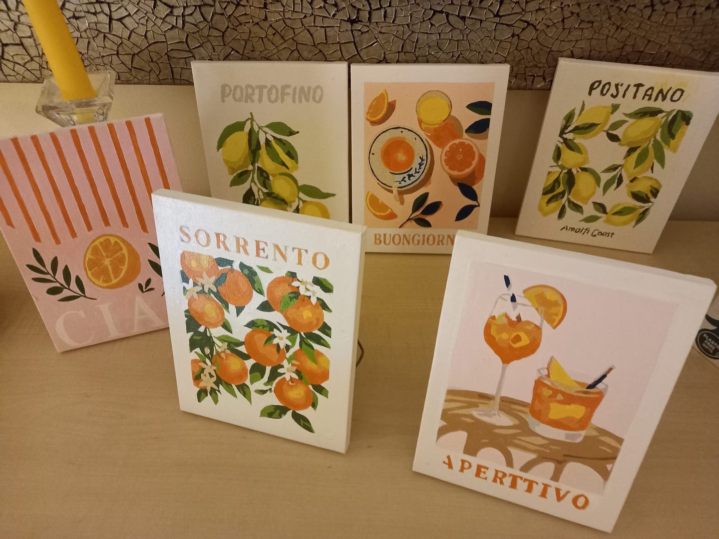 Customer photo review of 6 Mini Paintings - Italian Fruit & Drinks Set