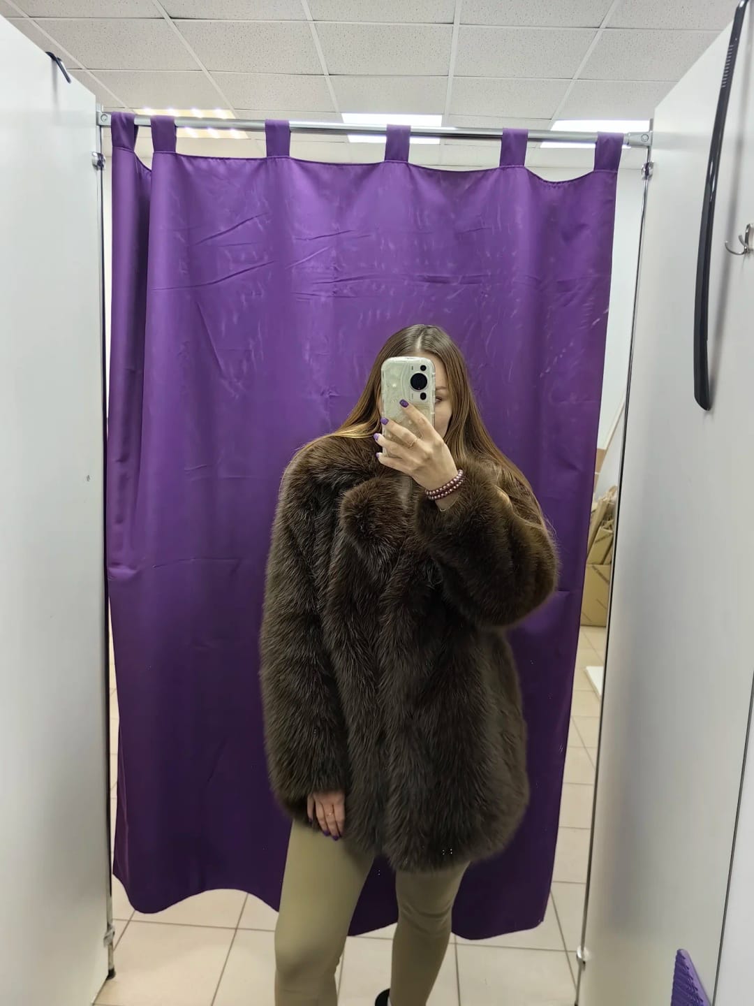 Customer photo review of Lena Oversized Faux Fur Coat