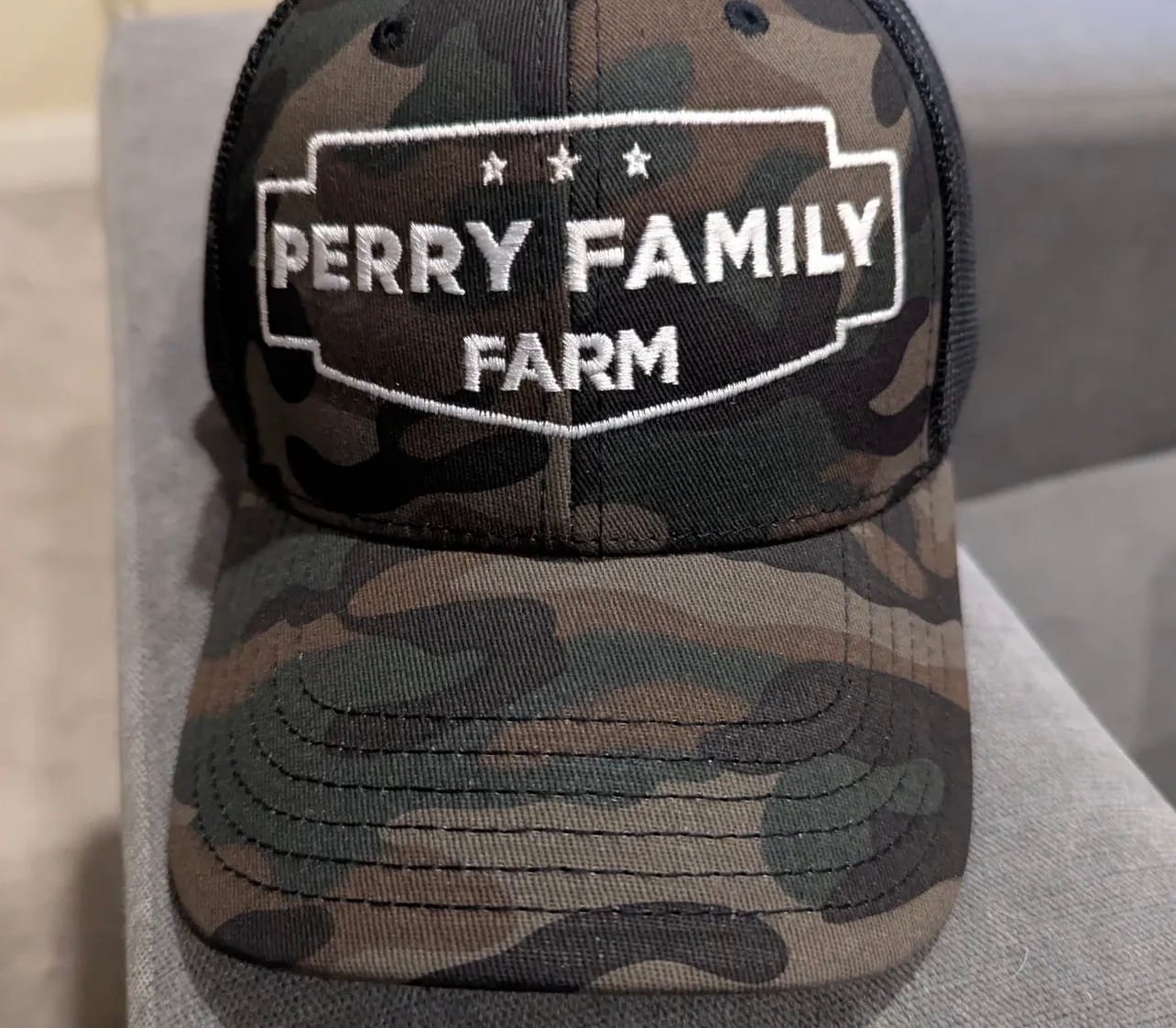 Customer photo review of CUSTOM FARM CAMO HAT