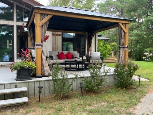 Customer photo review of SUNJOY Replacement Curtains for 11 ft. x 13 ft. Wood-Framed Gazebos