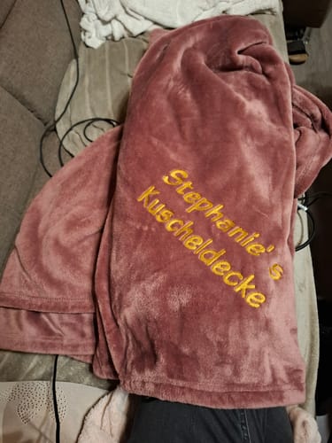 Customer photo review of Premium Wohndecke mit Namen