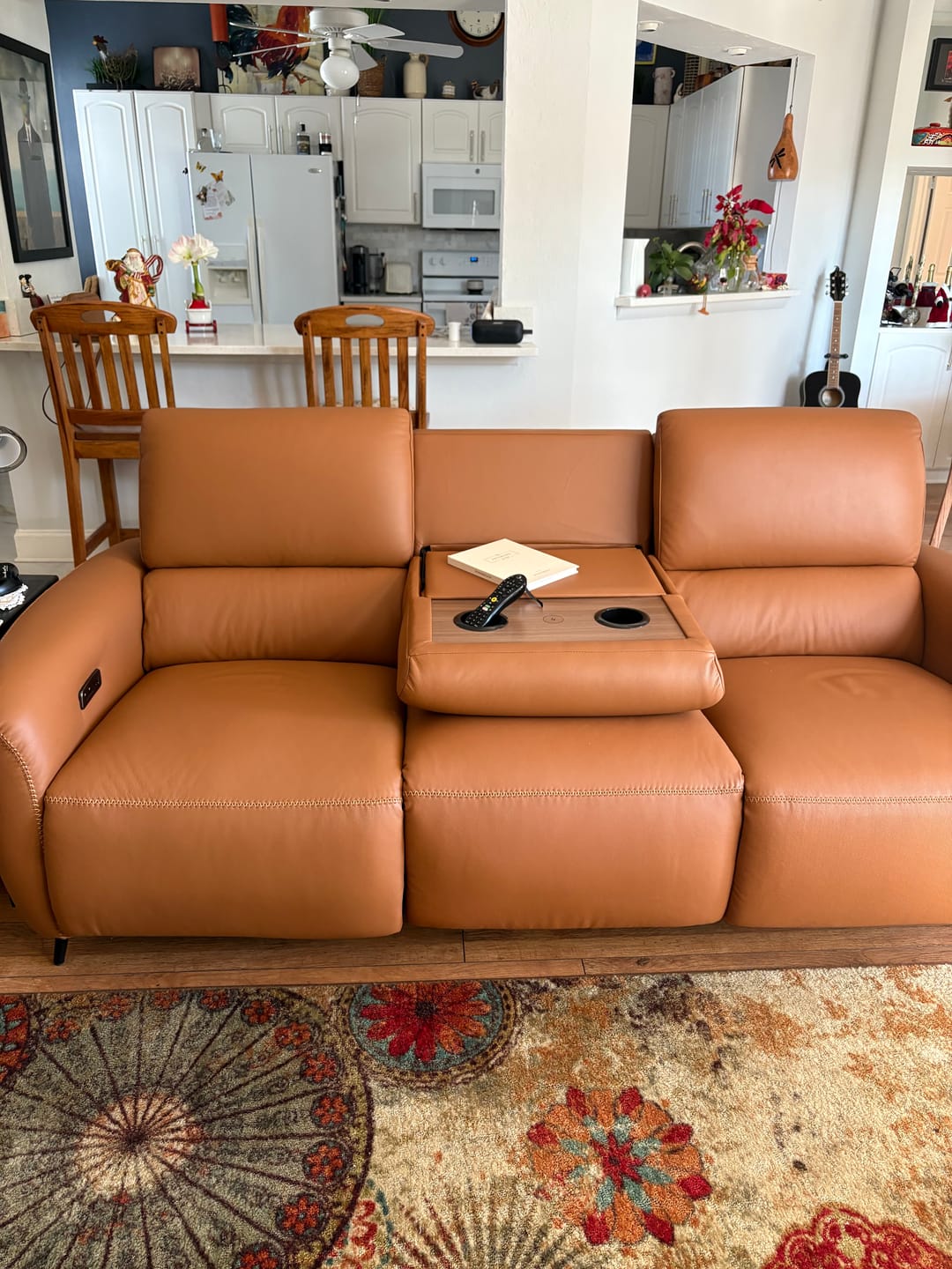 Customer photo review of AeroStretch 3 Seater Power Zero Wall Hugger Reclining Sofa with Drop Down Table Tray