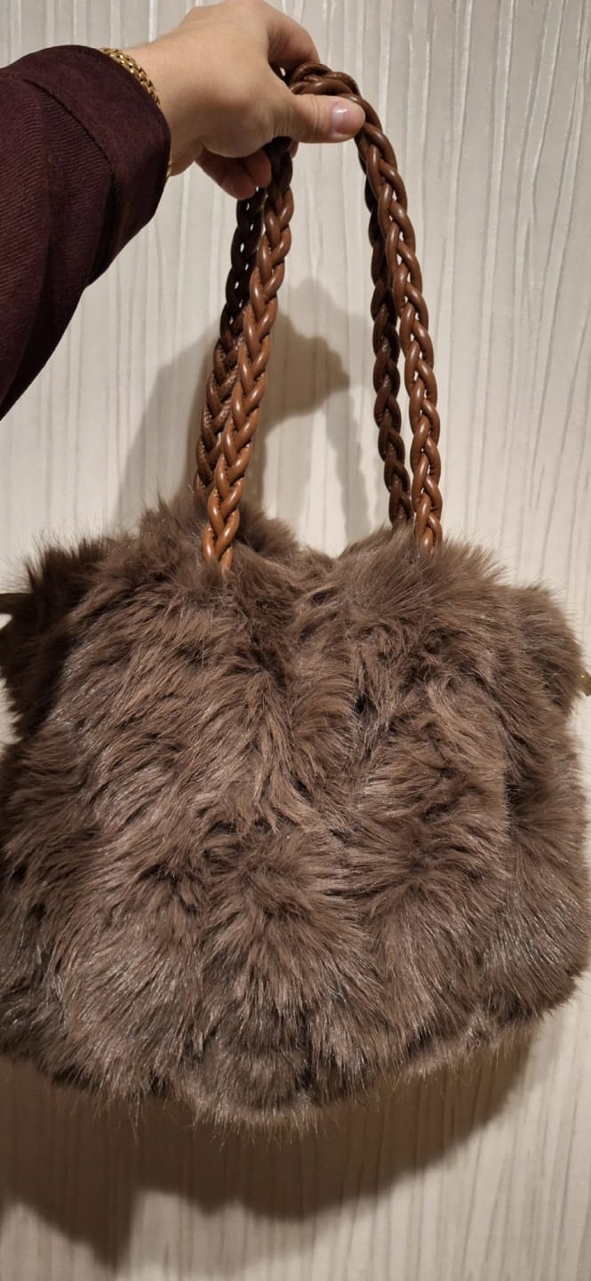 Customer photo review of Frances Faux Fur Tote Bag