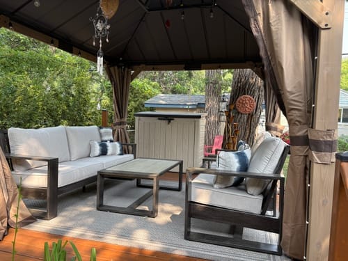 Customer photo review of SUNJOY Replacement Curtains for 11 ft. ×11 ft. Wood-Framed Gazebos