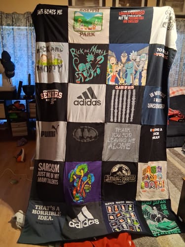 Customer photo review of Classic T-Shirt Blanket