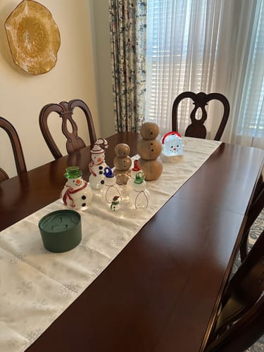 Customer photo review of Blown Glass Snowman - Red Striped Hat