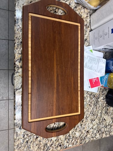 Customer photo review of Premium Cutting Board Feet - Brass/Stainless Steel