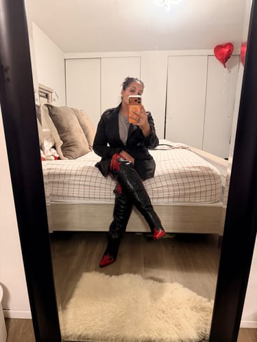 Customer photo review of DEIMOS-BLACKMULTI OVER THE KNEE WESTERN BOOT