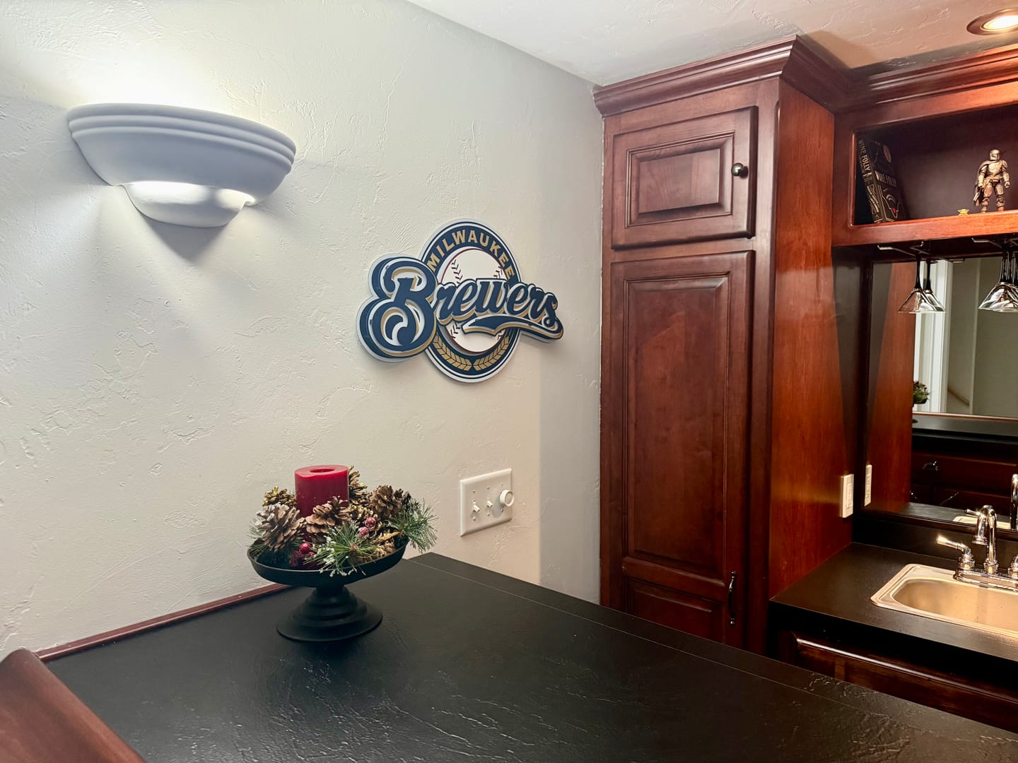 Customer photo review of Milwaukee Brewers RETRO Baseball Script 3D Vintage Metal Wall Art