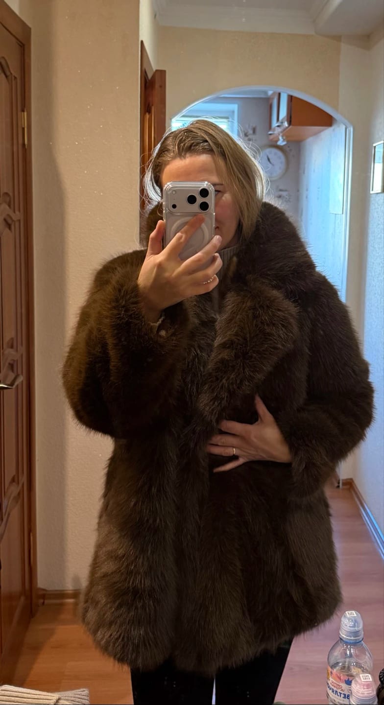 Customer photo review of Lena Oversized Faux Fur Coat