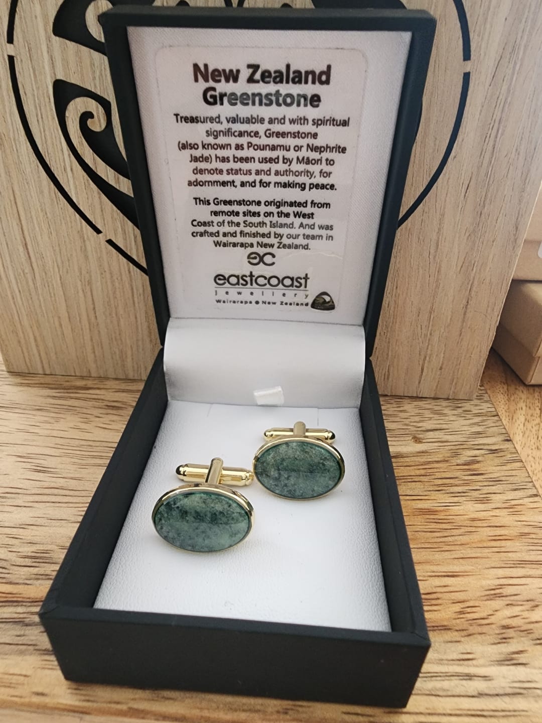 Customer photo review of Genuine NZ Greenstone Cufflinks
