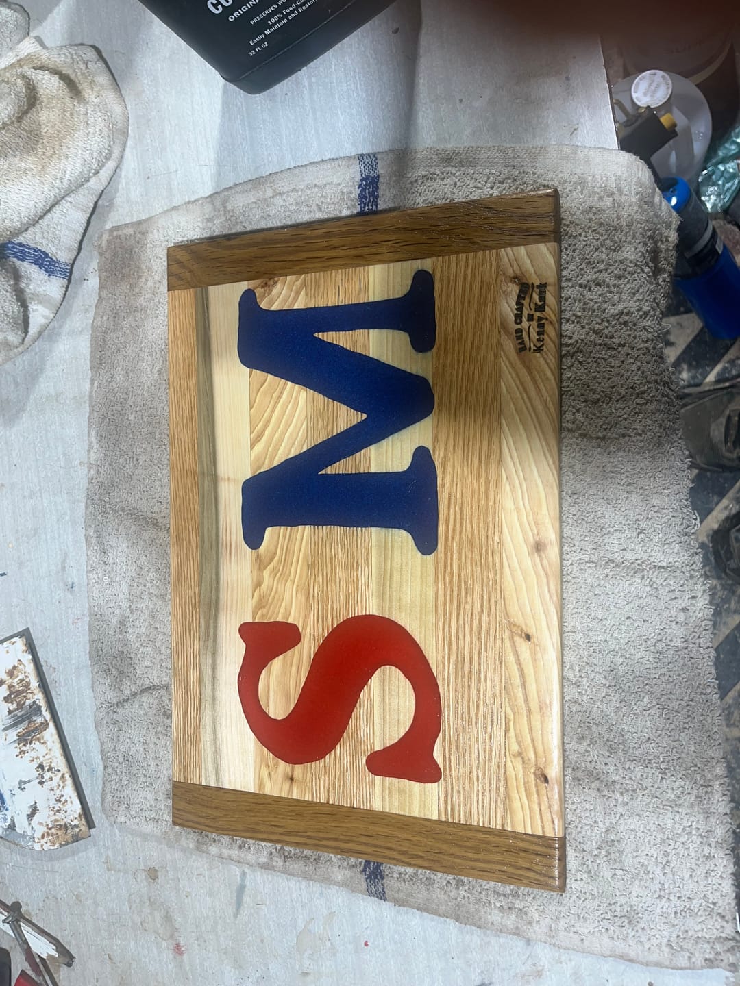 Customer photo review of 5" Letter Acrylic Router Template Set - Alphabet Inlay Template