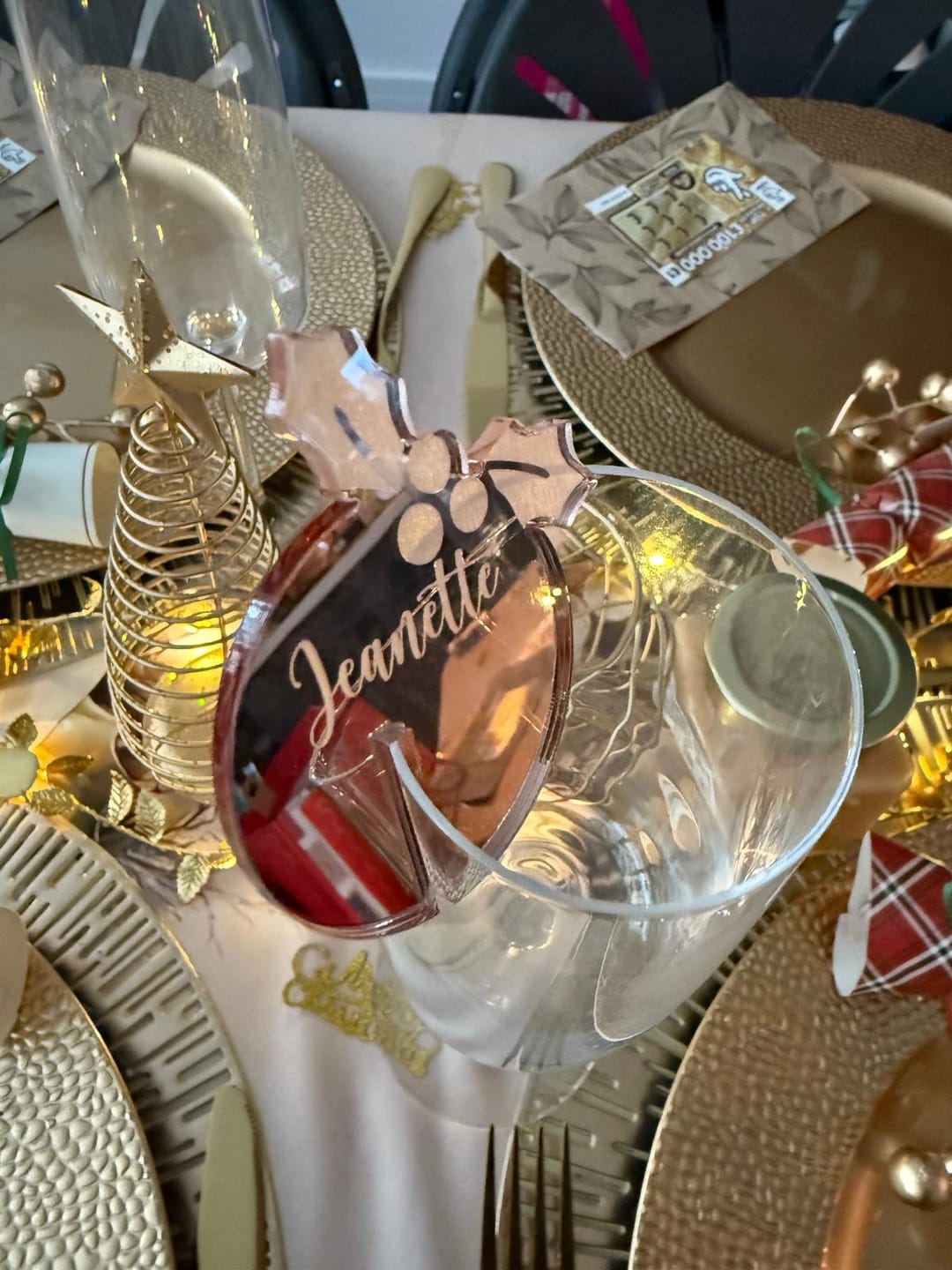 Customer photo review of Personalised Christmas Drink Charms