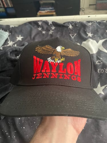 Customer photo review of Seager x Waylon Jennings Eagle Snapback - Black