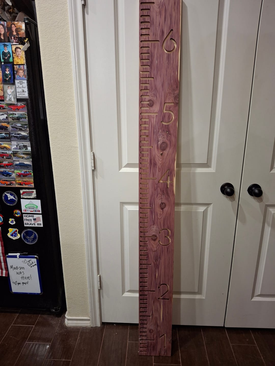 Customer photo review of 79.2X7.875" 3 Piece Growth Chart Inlay Acrylic Router Template Set
