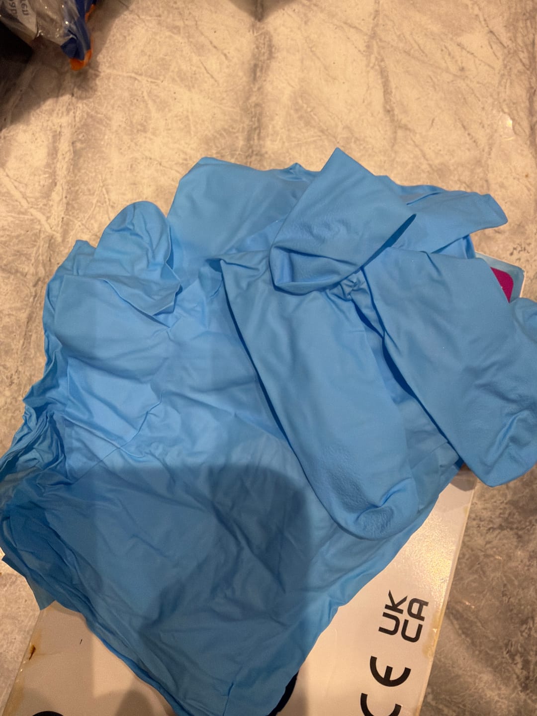 Customer photo review of Blue Nitrile Gloves Medical Grade Cat III PPE Large x 100
