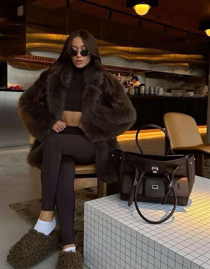 Customer photo review of Lena Oversized Faux Fur Coat