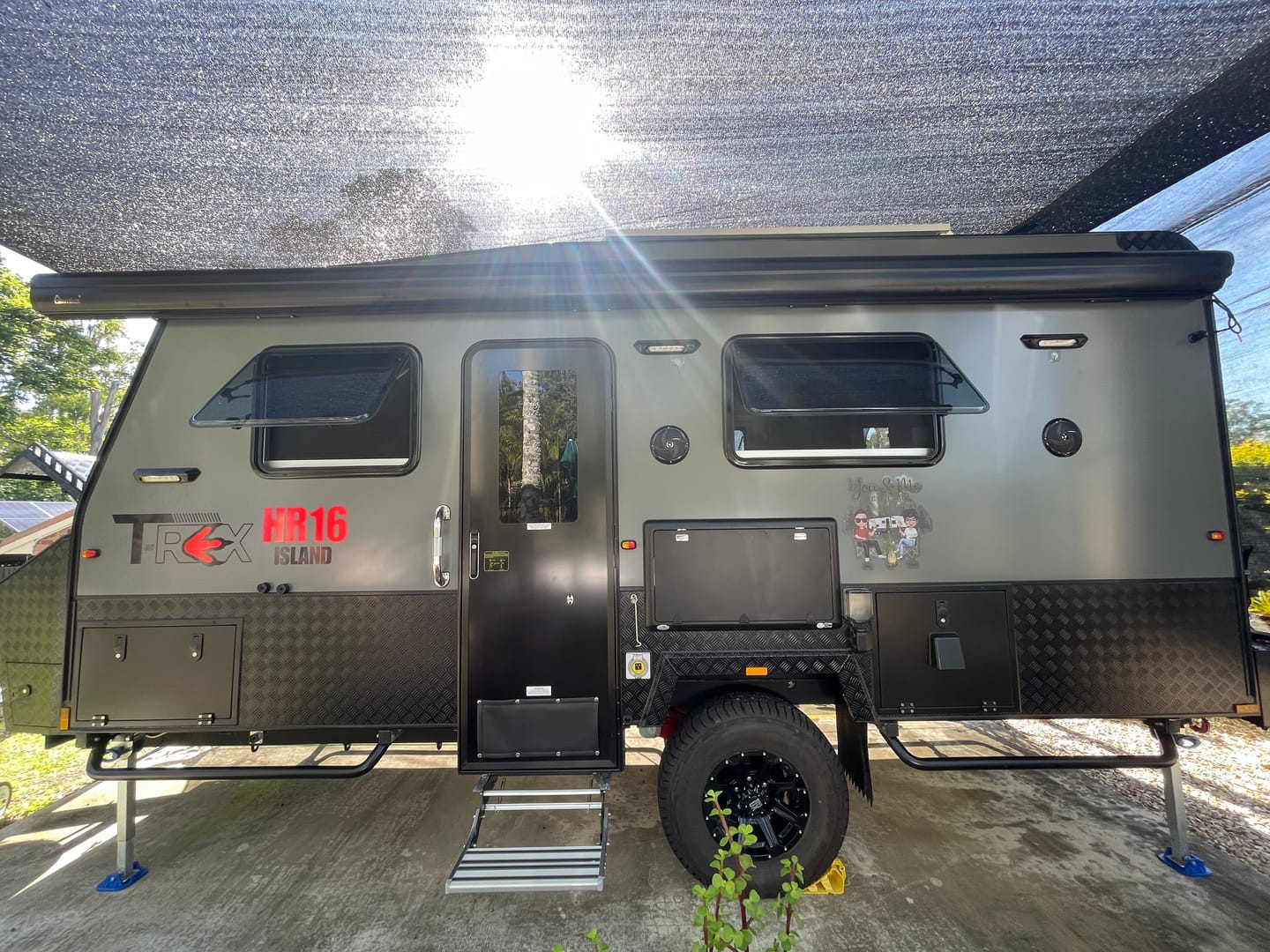 Customer photo review of Camping Partners For Life Doll Couple Sitting Personalized RV Decal