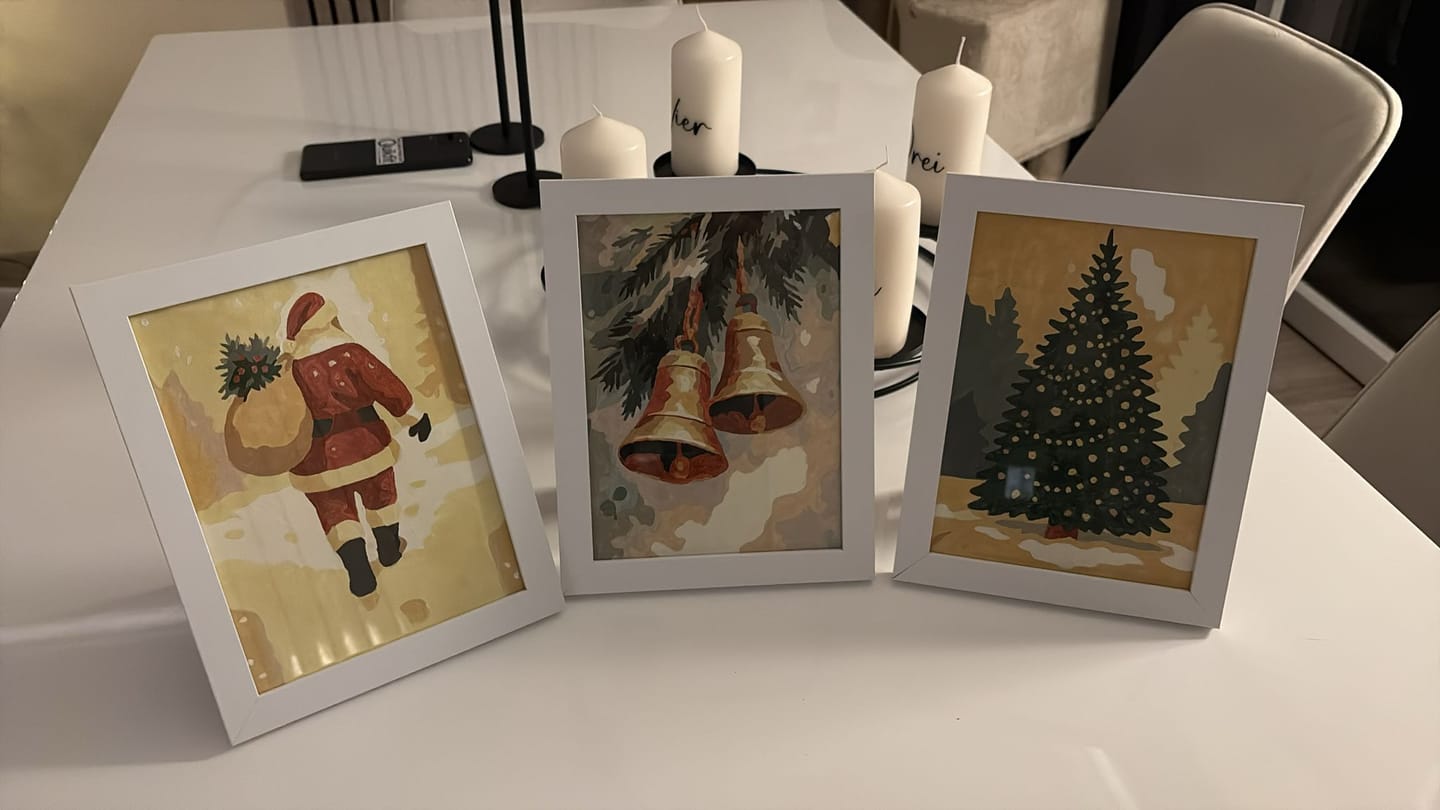 Customer photo review of 6 Mini-Gemälde | Vintage Weihnachten Set