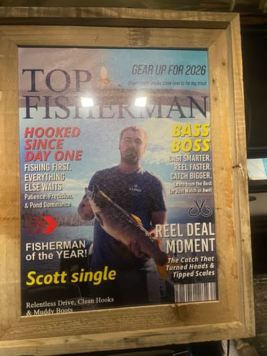 Customer photo review of Personalized "Top Fisherman" Magazine Cover Poster With Photo & Name Angler Funny Fisherman Gift For Fishing Lover