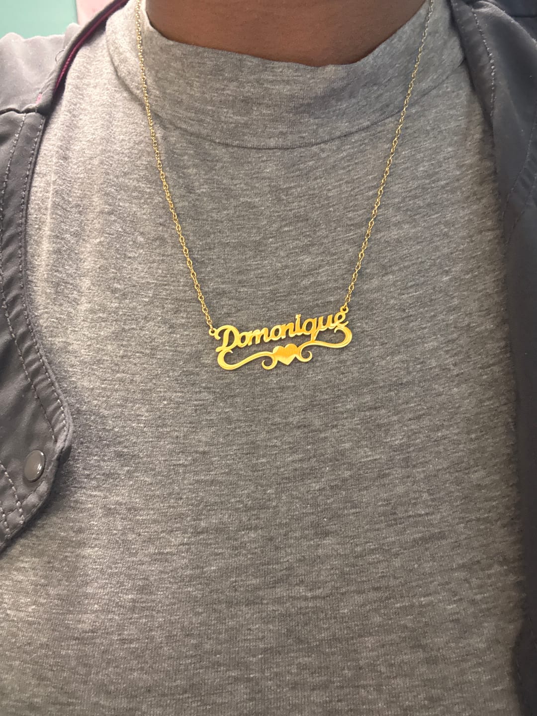 Customer photo review of Love Heart Name Necklace